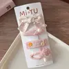 8 piezas Nuevo lazo de tela rosa dulce de rosa pinza para el pelo de niños par de pinzas de corazón rosa para niña accesorios para el pelo