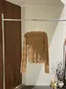 [Kai Pu] Treze Fileiras Outono Veludo Francês Seda Jacquard Plissado Ombro Único Versátil Manga Longa Camisa Pequena CSA7172