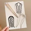 Pasador de Pelo en Forma de U con Perlas para Mujer, Pinza para Moño, Herramienta de Peinado, Pasador Fijo, Nuevo Estilo Chino, Accesorio de Cabello de Alta Gama