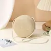 Bolso de Paja Bolso Tejido de Playa Nuevo Ingreso 2025 Estilo de Lujo Bolso Redondo Pequeño Tejido de Paja Bolso Cruzado para Teléfono Móvil Grande Mediano Pequeño