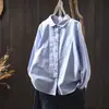 Nova Camisa Casual de Cor Sólida de Algodão e Linho com Manga Longa para Primavera e Outono, Peça Versátil Feminina, Jaqueta Pequena, Cardigan