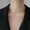 Accesorios de Colgante de Cadena de Hueso de Serpiente Plana Chapados en Cobre Oro Real Moda Popular Simple para Hombres y Mujeres de Amazon en Stock