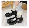 Sapatos Mary Jane Franceses de Salto Grosso Estilo College para Mulheres, Novo Estilo Primavera 2026, Mocassins Britânicos de Fivela Única para Mulheres