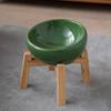 Fabricante Muji Tazón de Cerámica para Mascotas con Boca Inclinada, Tazón de Gres para Gatos, Soporte Elevado de Madera Maciza para Proteger la Columna Cervical, Tazón para Comida, Tazón para Perros de Buena Calidad