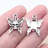 21X17Mm 1.8g Prata Antiga Comércio Exterior Aliexpress Modelo Mais Vendido Pode Ser Clicado com Pingente de Caveira Borboleta de Strass