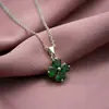 Collar Popular Transfronterizo de Trébol de Cuatro Hojas Incrustado de Diamantes para Mujer, Cadena de Clavícula Versátil de Lujo Ligero, Moda, Nuevo Estilo, No se Desvanece, Juego de Aretes