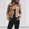 2019wish Amazon AliExpress Otoño e Invierno Nuevo Top Corto para Mujer con Cuello Solapa y Cremallera Diagonal
