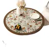 Nuevo Mantel Redondo para Mesa de Comedor Estilo Chino, Impermeable al Aceite, Impermeable, Mantel de Cuero Lavable, Lujo Ligero, Sensación de Alta Gama, Mantel Protector de Superficie de Mesa