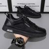 Zapatos de hombre otoño zapatos deportivos zapatos de skate casuales zapatos de cuero estilo coreano estudiante Blanco moderno resistente al desgaste zapatos de trabajo suela suave antideslizante zapatos deportivos