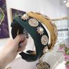 Coréia Dongdaemun Atacado Pérola Hairband High-end Diamante-incrustado cabelo Gruta Wide Side Twist Trança Headband faixa de cabelo