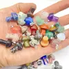 Europa y Estados Unidos venta caliente cristal natural piedra ágata 2 cm mini hongo colgante collar accesorios DIY hecho a mano