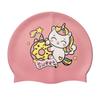 Nuevo gorro de natación infantil de dibujos animados para niños y niñas cabello largo impermeable cabeza moda lindo dibujos animados gorro de natación de silicona