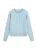 Cardigan Feminino Tricô Retrô Francês Gola Redonda Manga Longa Caimento Solto Outono/Inverno 2026 Novo Estilo Jaqueta Macia e Fofa