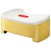 Banqueta de plástico para vaso sanitário, banqueta de banheiro, uso doméstico, infantil curva, antiderrapante, apoio para os pés que aumenta a altura, banqueta com armazenamento