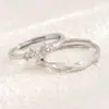 Anillos de Pareja Sombra de Mariposa para Hombres y Mujeres, Diseño de Nicho Ins, Anillos de Lujo Ligero de Alta Gama Incrustados con Diamantes, Regalo de Cumpleaños