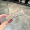 Selección PremiumPinza BB cuadrada de cristal color blanco roto, estilo coreano, llena de pedrería, pinza para flequillo de alta resistencia, pinza recta de alta gama