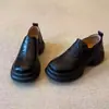 ¡Listo para enviar! Mocasines de plataforma redondos estilo retro para mujer, con tiras elásticas y un diseño que aumenta la altura.