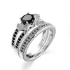 Accesorios Populares Transfronterizos, Joyería Creativa de Circonita Blanca, Conjunto de Dos Piezas Europeo y Americano, Pulsera Corona de Compromiso, Anillos de Pareja para Hombres y Mujeres