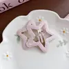 Grampo de Cabelo Estrela de Cinco Pontas Xadrez Rosa Doce e Fresco Cor Sólida para Franja Meninas e Crianças Acessórios de Cabelo