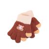 Guantes de Invierno para Niños Pequeños de 2 a 5 Años Cálidos Dibujos Animados Mono Lindo Oso Etiquetado Guantes de Punto de Terciopelo para Bebé
