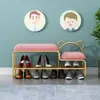 Banqueta para cambiar zapatos de entrada estilo nórdico con zapatero integrado, moderna y sencilla con cojín suave para la entrada del hogar, banqueta para cambiar zapatos de niños