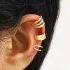 Clip de Osso de Orelha em Formato de C com Cravação de Diamantes, Não Perfurante, Melhor Venda Transfronteiriça Europeia e Americana para Mulheres, Estiloso e Elegante, Conjunto Compacto de 3 Peças
