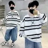 Ropa para Niños Ropa de Otoño para Niños Nueva Sudadera de Dibujos Animados con Cuello Redondo Tallas Mediana y Grande Ropa Básica Suelta y Bonita para Niños Primavera y Otoño 2025
