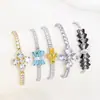 Douyin Transmissão ao Vivo Trevo de Quatro Folhas Pulseira Ajustável Deslizante Simples Acessível Luxo Feminino Ins Diamante Corrente de Pequeno Presente
