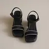 Sandalias de Tacón Grueso con Suela Gruesa Estilo Hada Nuevas 2026 para Mujer, Combina con Faldas, Cómodas para los Pies, Sandalias de Punta Abierta, Tacones Altos de una Sola Tira