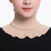 Pañuelo para la cabeza de color sólido para mujer, bufanda de otoño e invierno, versátil, cálida, elástica para el cuello, tejido de punto, cuello falso, cuello