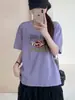 Camiseta de Algodón Copo de Nieve de Verano con Cuello Redondo, Corte Ajustado, Mangas Cortas Versátiles, Suministro Directo del Fabricante, Disponible para Dropshipping