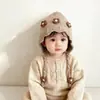 Gorro de Punto de Lana para Niños Niña Niño Bufanda para el Cuello Otoño e Invierno Gorro con Capucha de una Pieza Cortavientos Protección para los Oídos Suéter Cálido