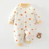 Macacão Espesso para Bebê Outono e Inverno Roupas para Recém-Nascidos Algodão Puro Acolchoado Quente para Sair Macacão Roupas de Engatinhar Inverno