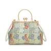 Bolsas Femininas Transfronteiriças 2026 Nova Bolsa Concha com Fecho Bordado Design de Nicho Bolsa de Ombro com Corrente para Noite com Laço