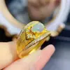 Anillo Popular de Ópalo Blanco Natural al por Mayor de Fábrica Plata S925 Incrustado Piedra Principal 5*7 Joyería de Lujo Venta Directa de Fábrica
