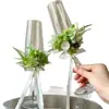 Copas de Champaña de Alta Gama para Bodas y Fiestas de Cumpleaños Decoradas con Flores Inmortales para Crear un Momento Fresco y Romántico