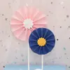 Lindo cartão de bolo de aniversário de girassol, bandeirinhas de festa de aniversário, suprimentos, decoração de mesa de sobremesas