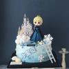 Bolo de Aniversário Floco de Neve Plug-in Natal Princesa Elsa Branco Prata Acrílico Floco de Neve Transparente Cartão Gelo e Neve