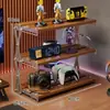 Soporte elevador para ordenador de escritorio, base elevadora para monitor, estante de almacenamiento multicapa, soporte para mando y auriculares para sala de juegos