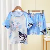 Roupas de Casa para Bebês e Crianças Meninas e Meninos Pijamas de Manga Curta Verão Finos Grandes Infantis Desenho Animado Menina Traje