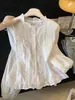 Camisa de manga larga con volantes estilo coreano para mujer, nuevo modelo de principios de otoño 2026, top estilo muñeca petite