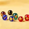 Lámina de oro, ceniza de incienso y cuentas sueltas de vidrio para pulseras, pendientes DIY y materiales de abalorios hechos a mano en cinco colores para el año zodiacal