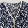 Ropa de Mujer a Rayas de Doble Cara Transfronteriza Europea y Americana, Chaqueta Retro de Cuello Europeo y Americano para Otoño e Invierno, Chaqueta Nueva de Algodón Estampada