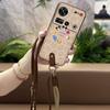 Adecuado para Funda de Teléfono Móvil ZTE, Nueva Carcasa Blanda de Dibujos Animados, Bandolera de Silicona con Cobertura Total y Correa de Muñeca, Disipación de Calor Simple, Versión Q Juvenil