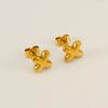 Moda Europea y Americana Sencillos y Elegantes Pendientes de Acero de Titanio Acero Inoxidable Chapado en Oro de 18K Pendientes Mini de Letras de Burbuja para Mujer