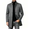 Gabardina Gruesa Acolchada de Algodón para Hombre Amazon Otoño/Invierno 2026, Abrigo de Lana de Longitud Media Ajustado Estilo Coreano con Cuello Alto