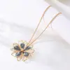 Anillo, Pulsera, Pendientes y Collar de Flor de Loto Hueca Tridimensional de Doble Capa, Elegante y Dulce, Nuevo Estilo de Venta Caliente Transfronteriza con Goteo de Aceite