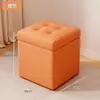 Banqueta de almacenamiento, banco de almacenamiento, taburete de cuero sentable, taburete pequeño para el hogar, mesa de centro de alta gama, banqueta baja para sofá, banco para cambiarse los zapatos en la entrada