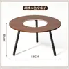 Mesa com Fogueira Externa para Ferver Chá e Churrasco Mesa Redonda Pequena Dobrável Portátil Mesa de Churrasco para Pátio Acampamento Fogueira Portátil
