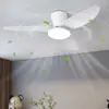 Luminária Ventilador Nórdica Transfronteiriça Modelo Novo 2026 Ventilador de Teto para Quarto, Ventilador de Teto de Frequência Variável para Apartamentos Pequenos, Luminária Ventilador com Padrões Japoneses e Americanos